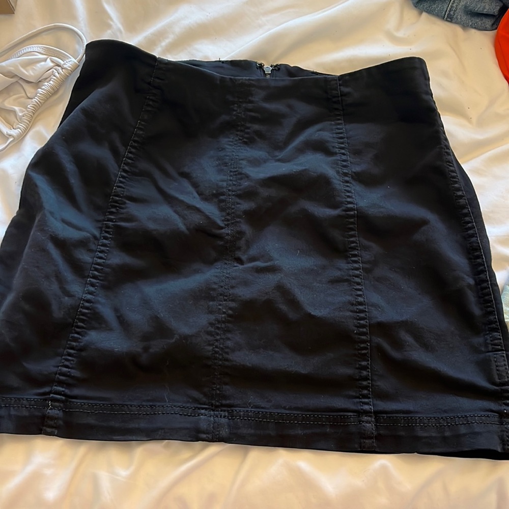 Free people stretchy denim mini skirt